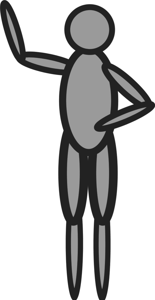 Doll Person Figure Waving Hand - Person Clip Art (600x1161)