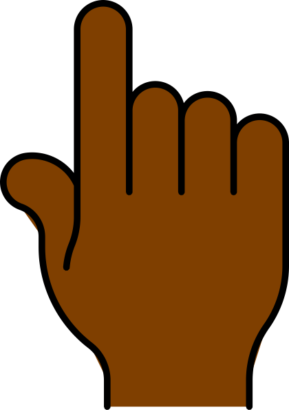 Hand Pointing African Clip Art - Clip Art Hand Pointing (420x594)