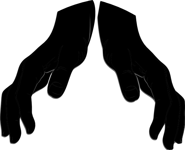 Giving Hand3 Clip Art At Clker - Open Hands Silhouette Png (600x488)