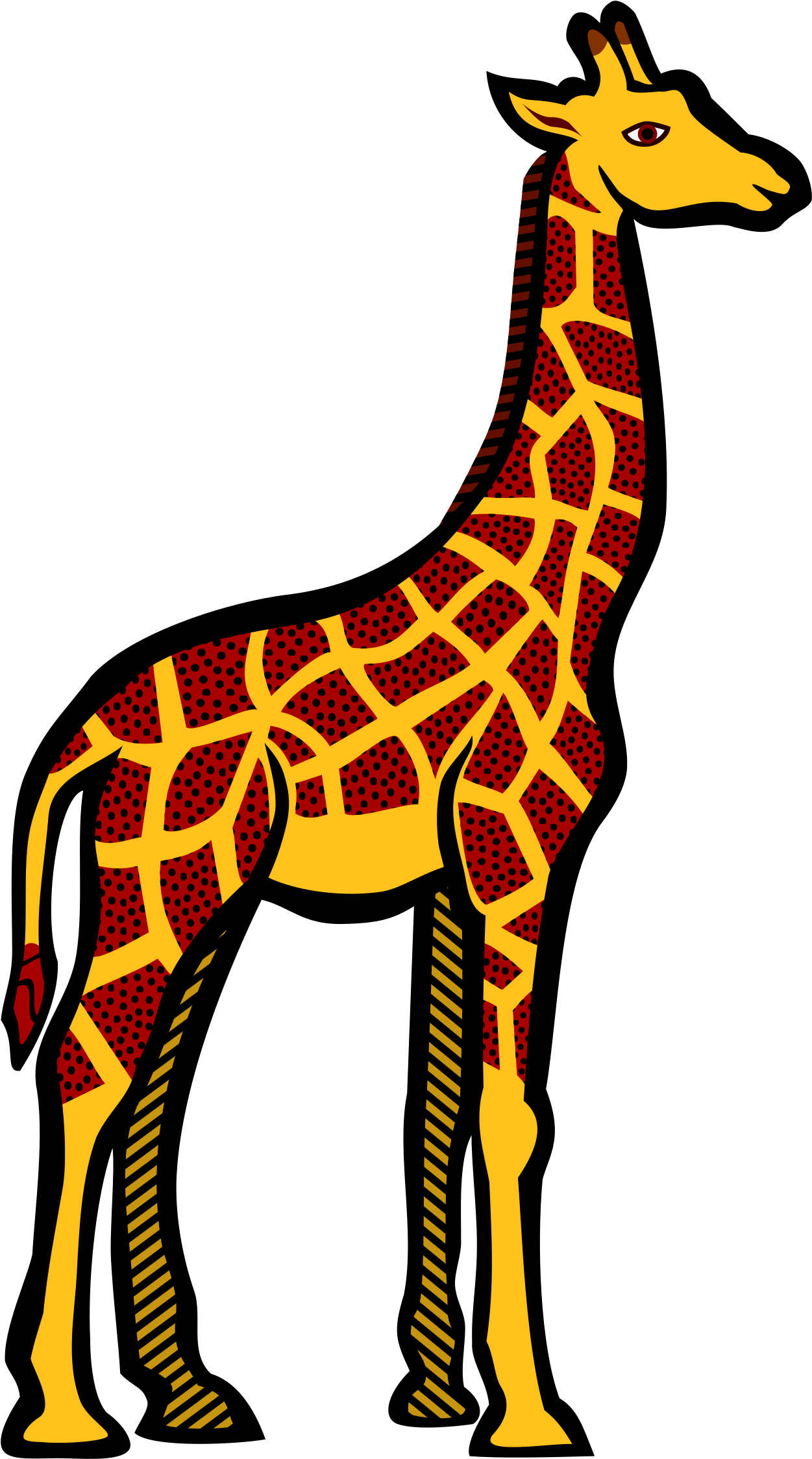 Giraffe - Coloured - Giraffe Clipart (1404x2400)