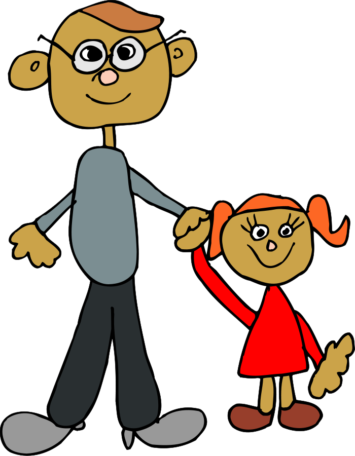 Wash Hands Clipart - Daughter And Dad Cartoon (700x900)