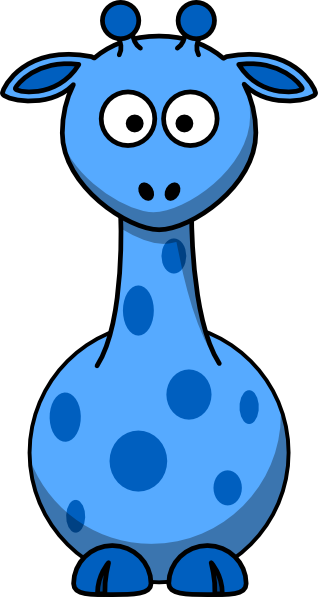 Blue Giraffe Clip Art At Clker - Cartoon Giraffe (318x597)