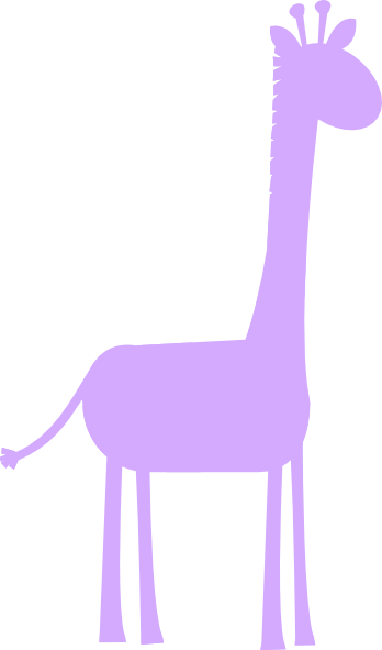 Lavender Giraffe Profile Clip Art - Girl Pink Giraffe Clip Art (348x591)