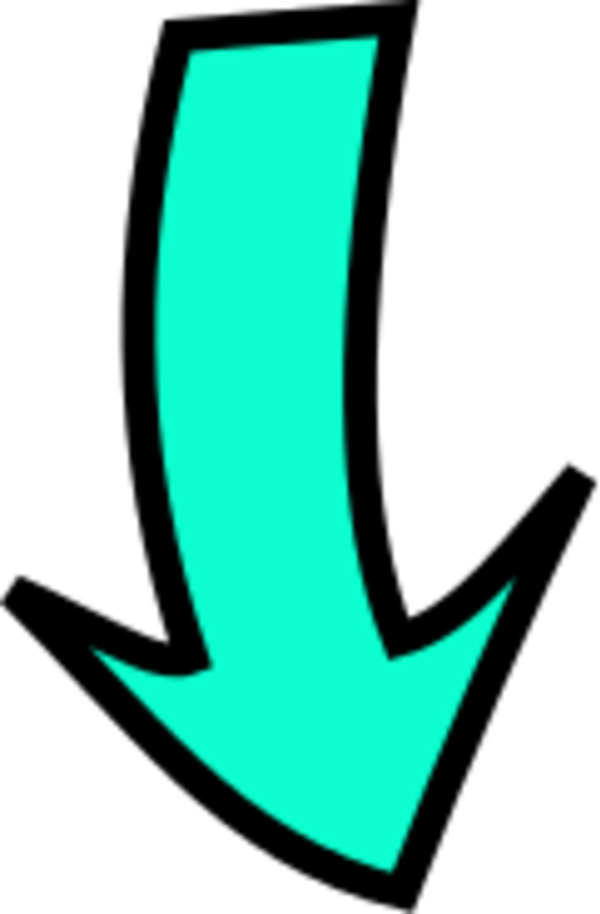Arrow Clipart Teal Pencil And In Color - Cartoon Arrow Pointing Down (600x914)