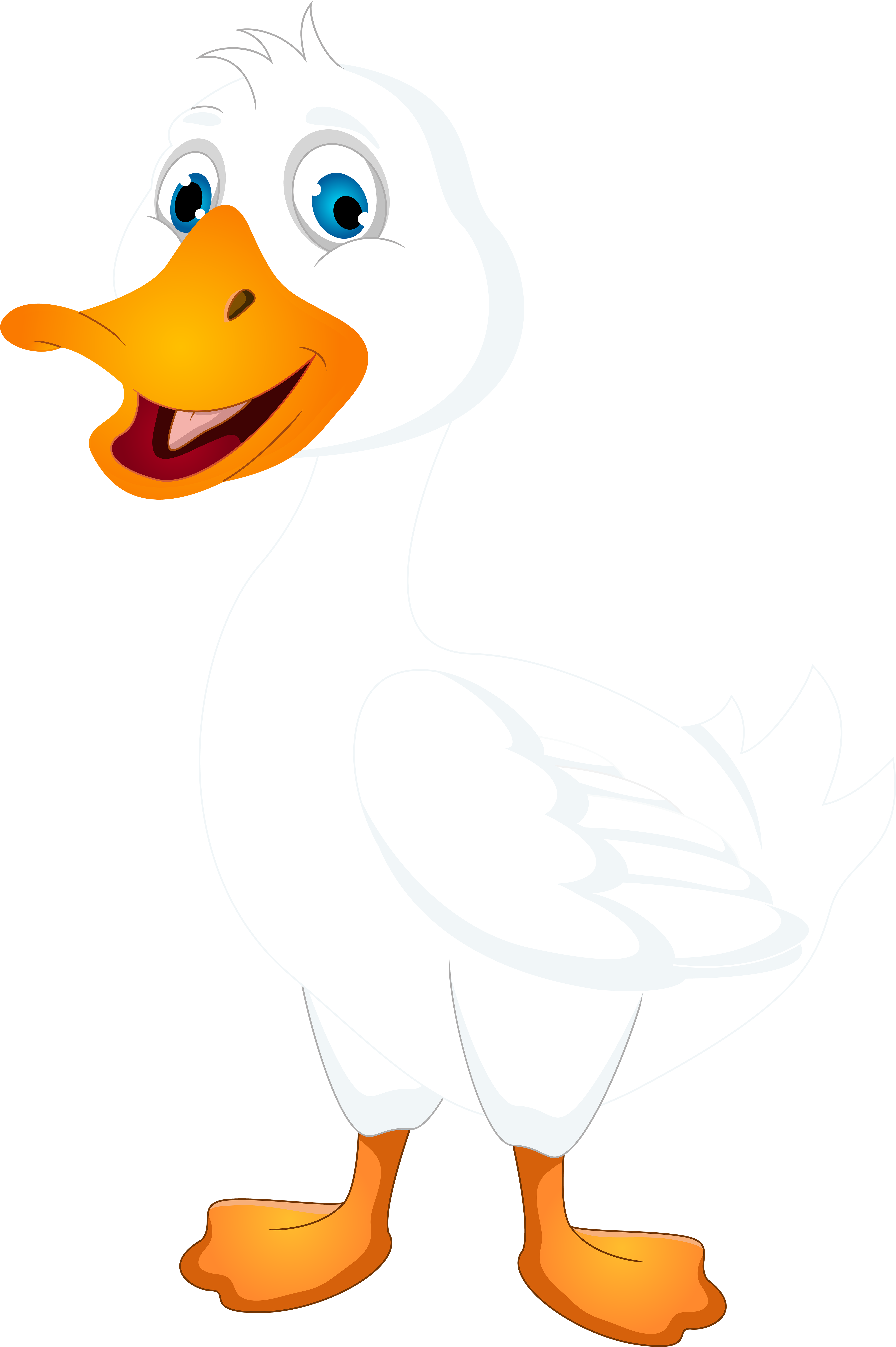 White Duck Cartoon Png Clip Art Image - White Duck Clipart (5352x8000)