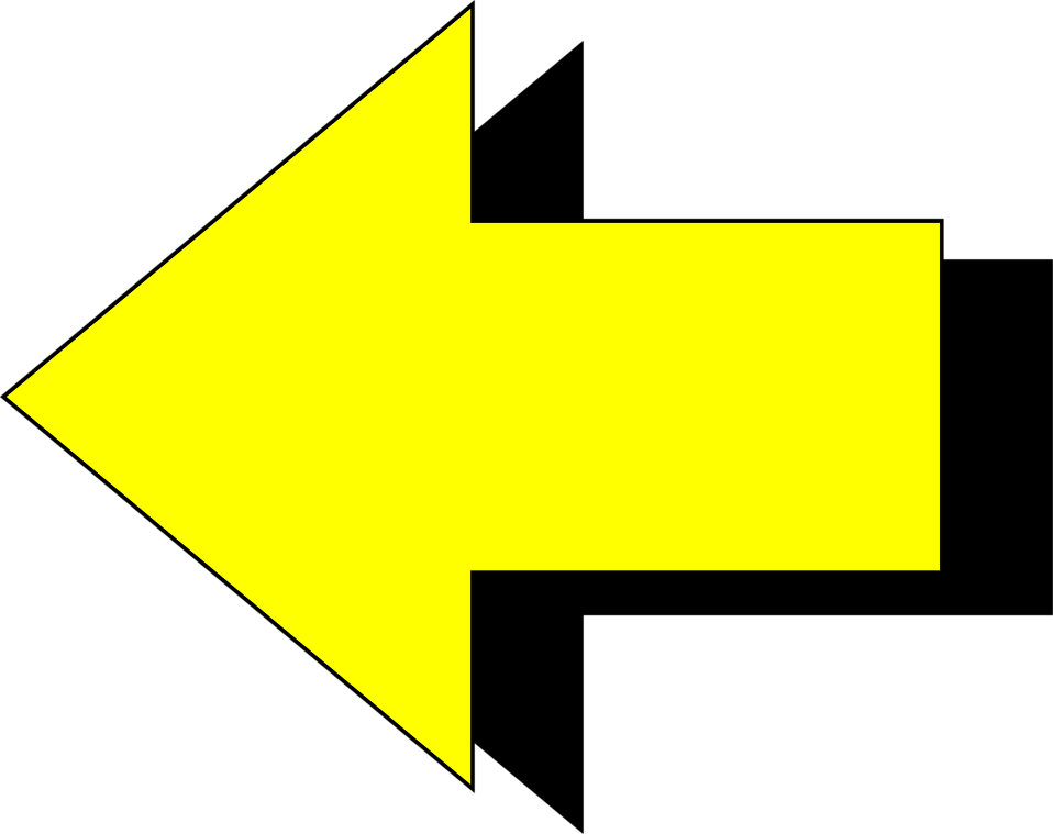 Yellow Directional Arrows Free Cliparts All Used For - Arrow Pointing Left No Background (958x759)
