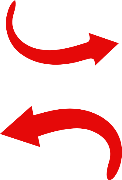 Red Arrow Curve Clip Art - Curved Red Arrow Png (402x596)