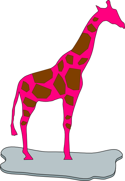 Pink Giraffe Clipart - Geometric Art Girafe (414x598)