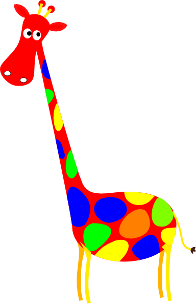 Red Spotted Giraffe Clip Art At Clkercom Vector - Red Giraffe Cartoon (384x595)