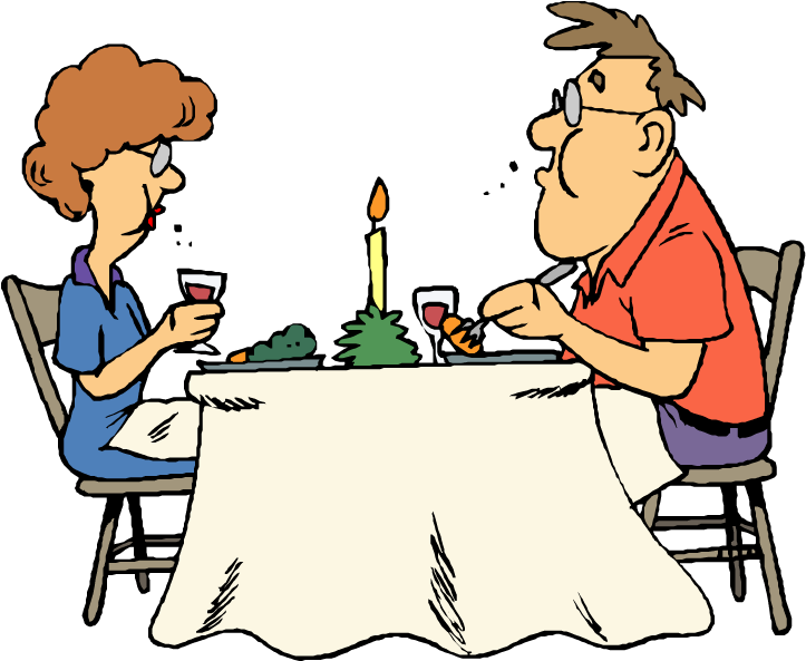 Restaurant Eating Clipart - Husband & Wife Jokes (750x620)