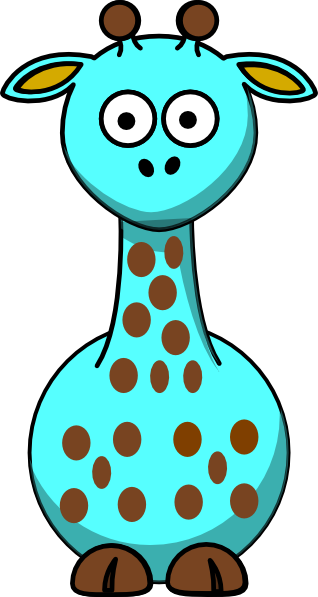 Light Blue Giraffe With 18 Dots Clip Art At Clker - Cartoon Giraffe (318x597)