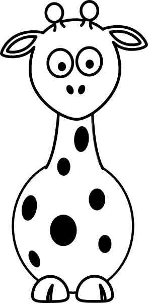 Black And White Giraffe Clip Art (294x600)