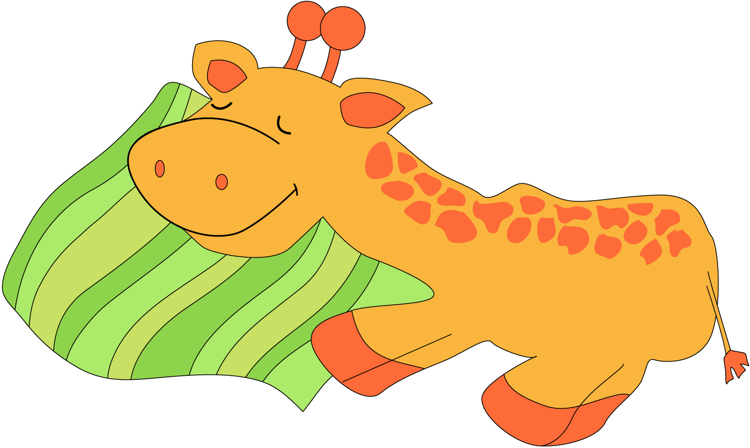 Giraffe Clipart For Kids - Animals Sleeping Clip Art (1507x900)