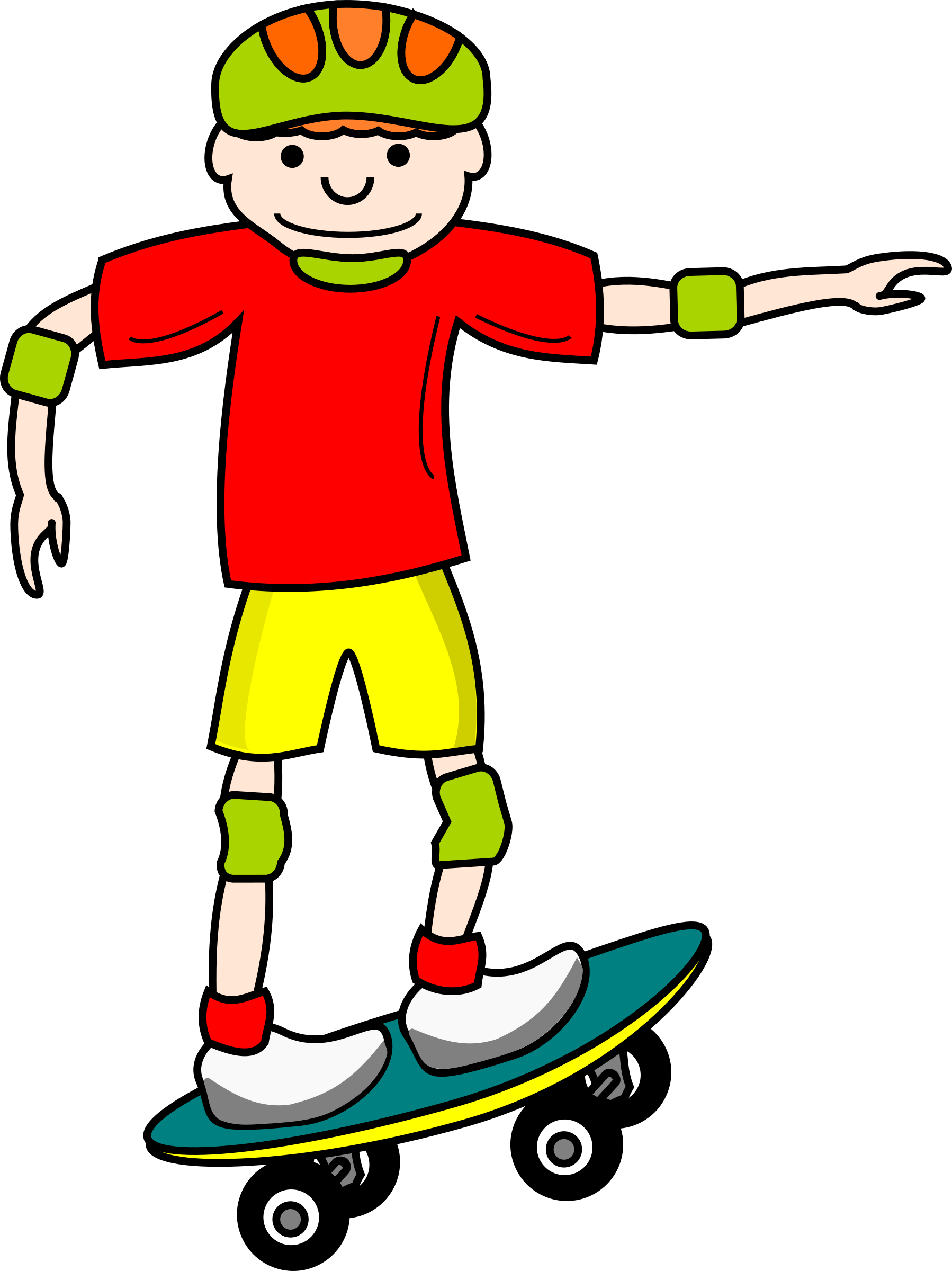 Boy Giraffe Baby Shower Clip - Skateboard Clipart (1798x2400)