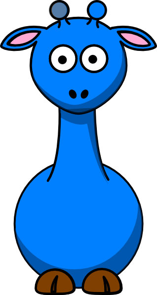 Blue Giraffe No Spots Clip Art - Cartoon Giraffe (318x597)