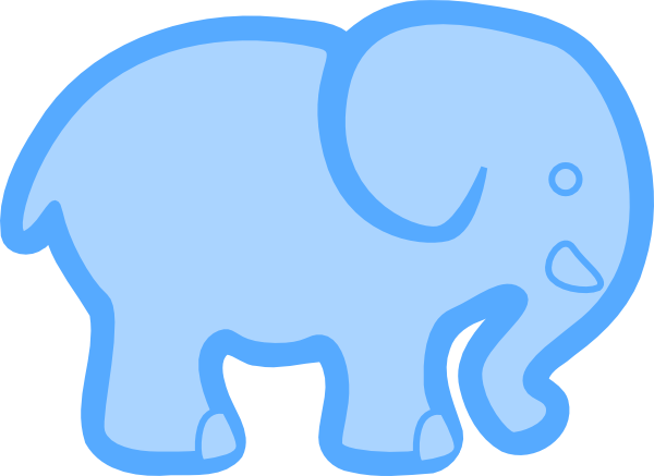 Baby Blue Elephant Clip Art - Blue Elephant Clip Art (600x437)