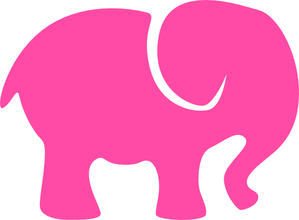 Little Pink Elephant Clip Art Zal0hh Clipart - Silueta De Un Elefante Bebe (600x442)