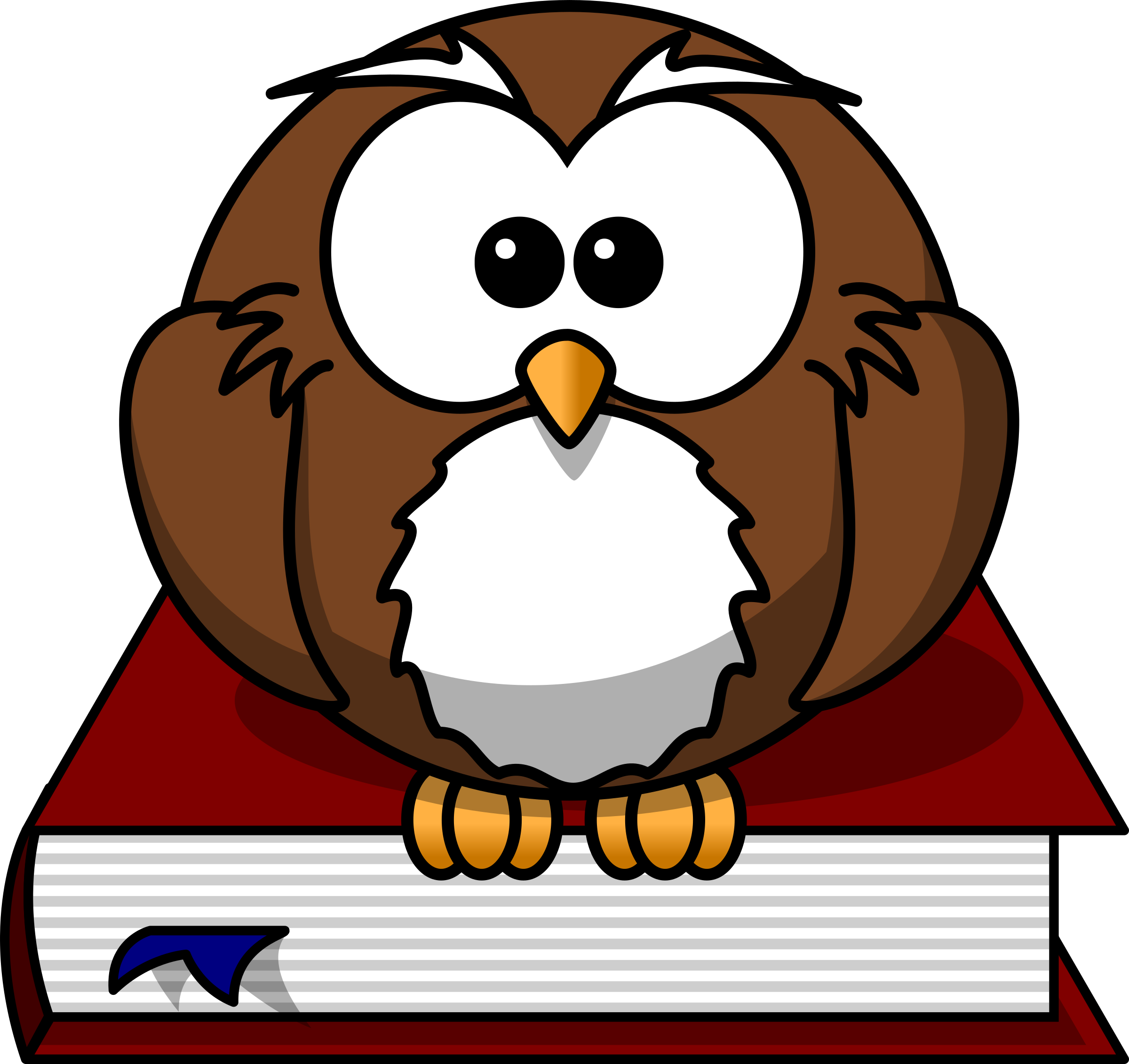 Smart - Owl - Clipart - Cartoon Owl With Book (2400x2262)