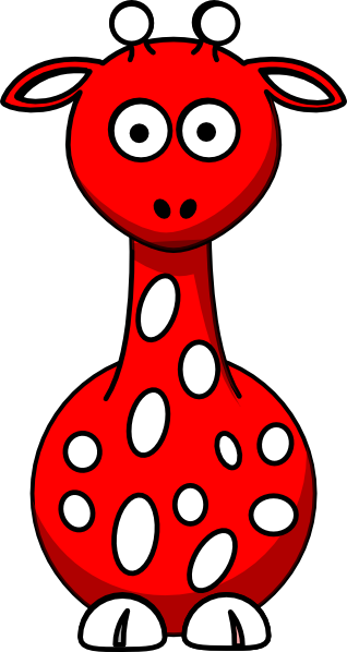 Red Giraffe Clip Art - Red Giraffe Clipart (318x598)