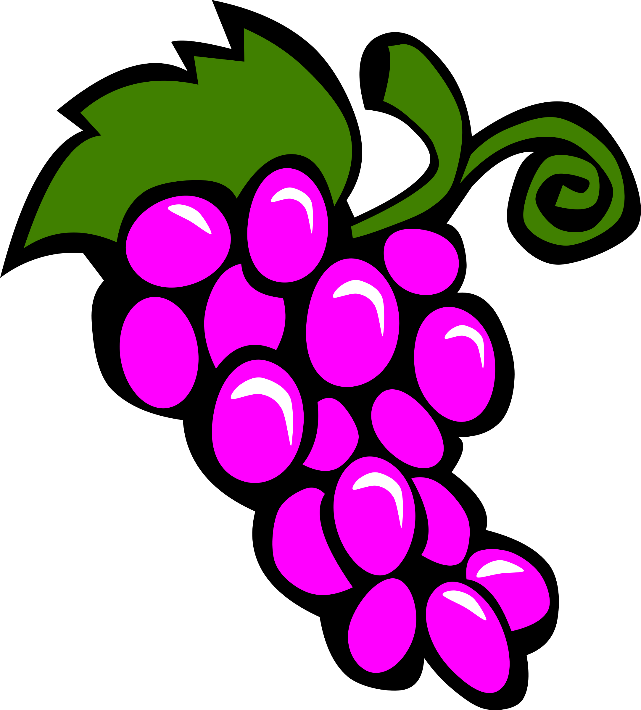 Illustration Of A Bunch Of Grapes - Grapes Clip Art (3182x3533)