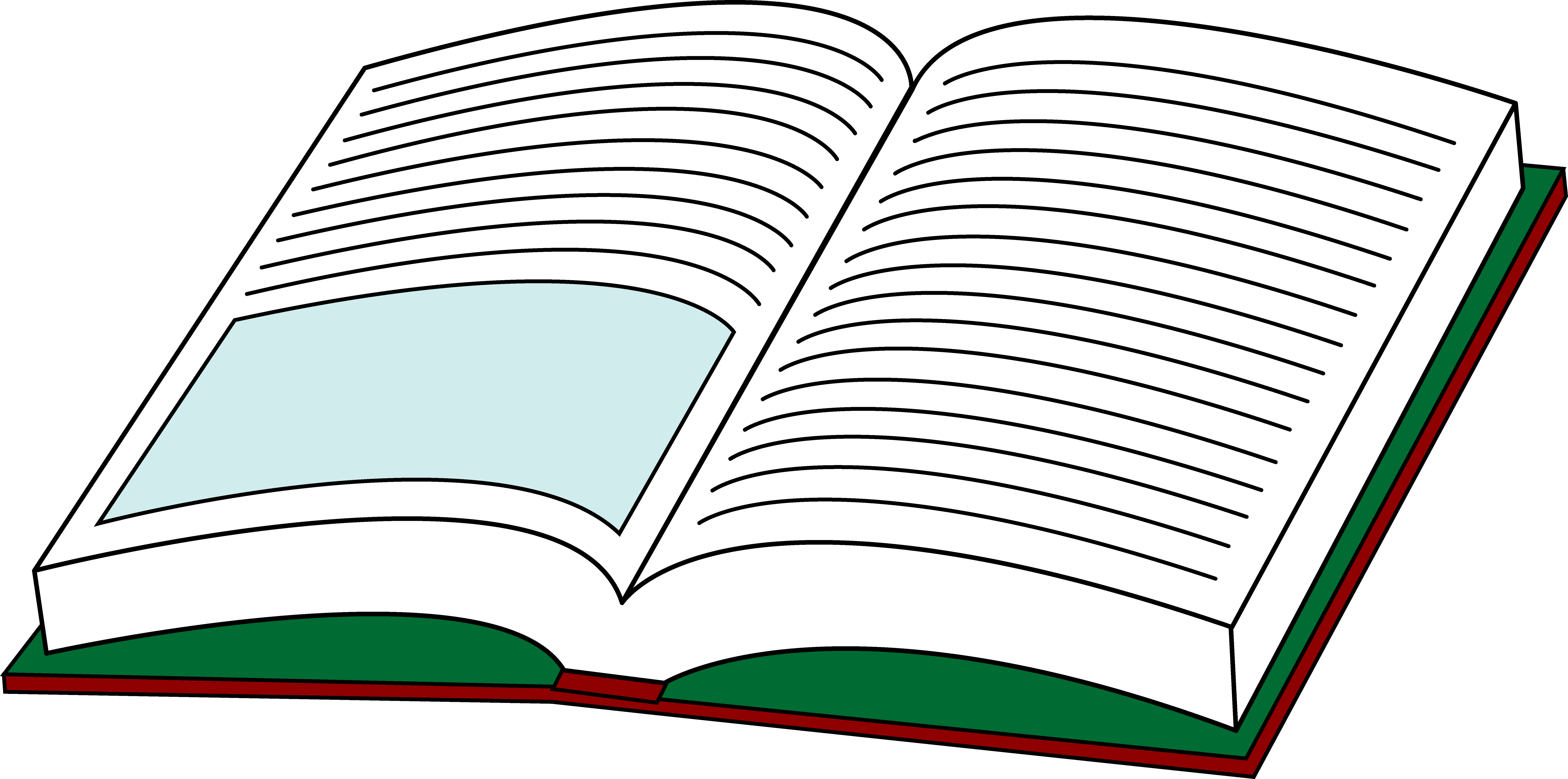 Download - Open Book With Writing Clip Art (8531x4238)