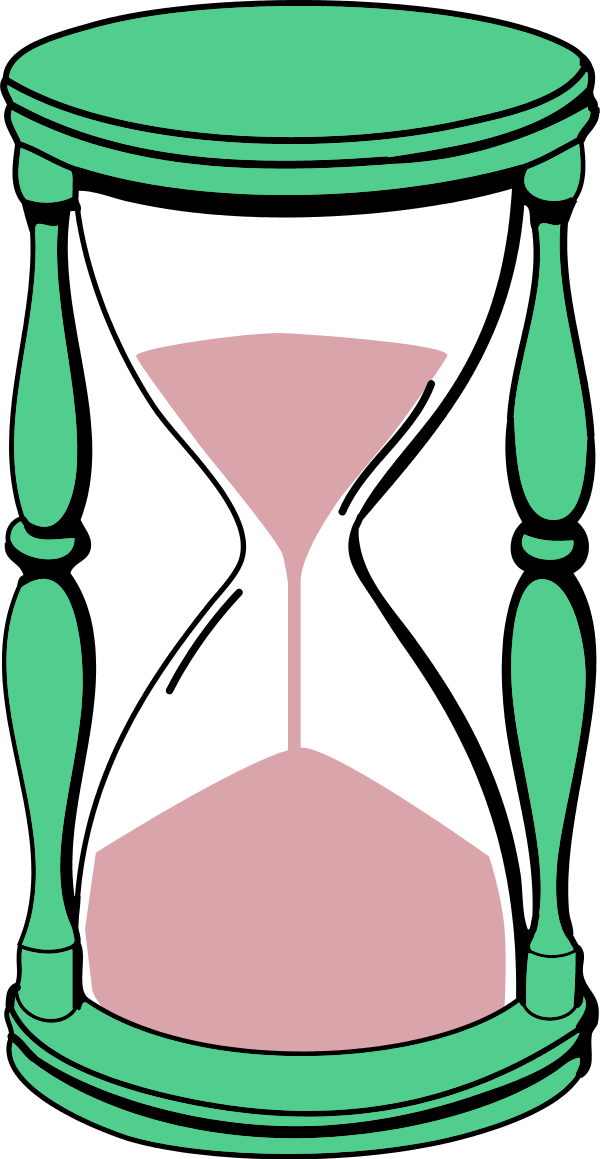 Hourglass With Sand - Sand Timer Clip Art (600x1159)