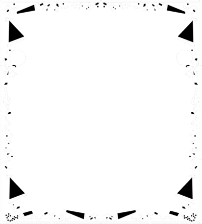 Clipart - Black And White Party Border (400x443)
