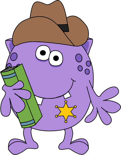 Monster Sheriff With A Book - Monsters Parts Of The Body (390x500)