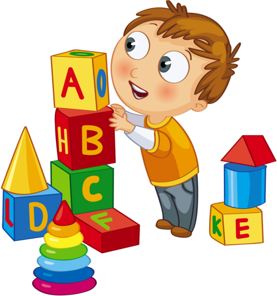 Kids Playing Clipart Clip Art Kid Playing Blocks Clock - Kids Playing Clipart (1024x1024)