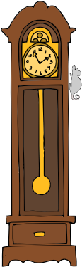 Clock Clipart Grand Father - Grandfather Clock Cartoon (380x380)