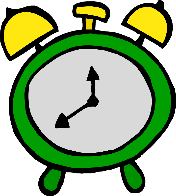 Webster On The Web - Clip Art Green Clock (711x791)