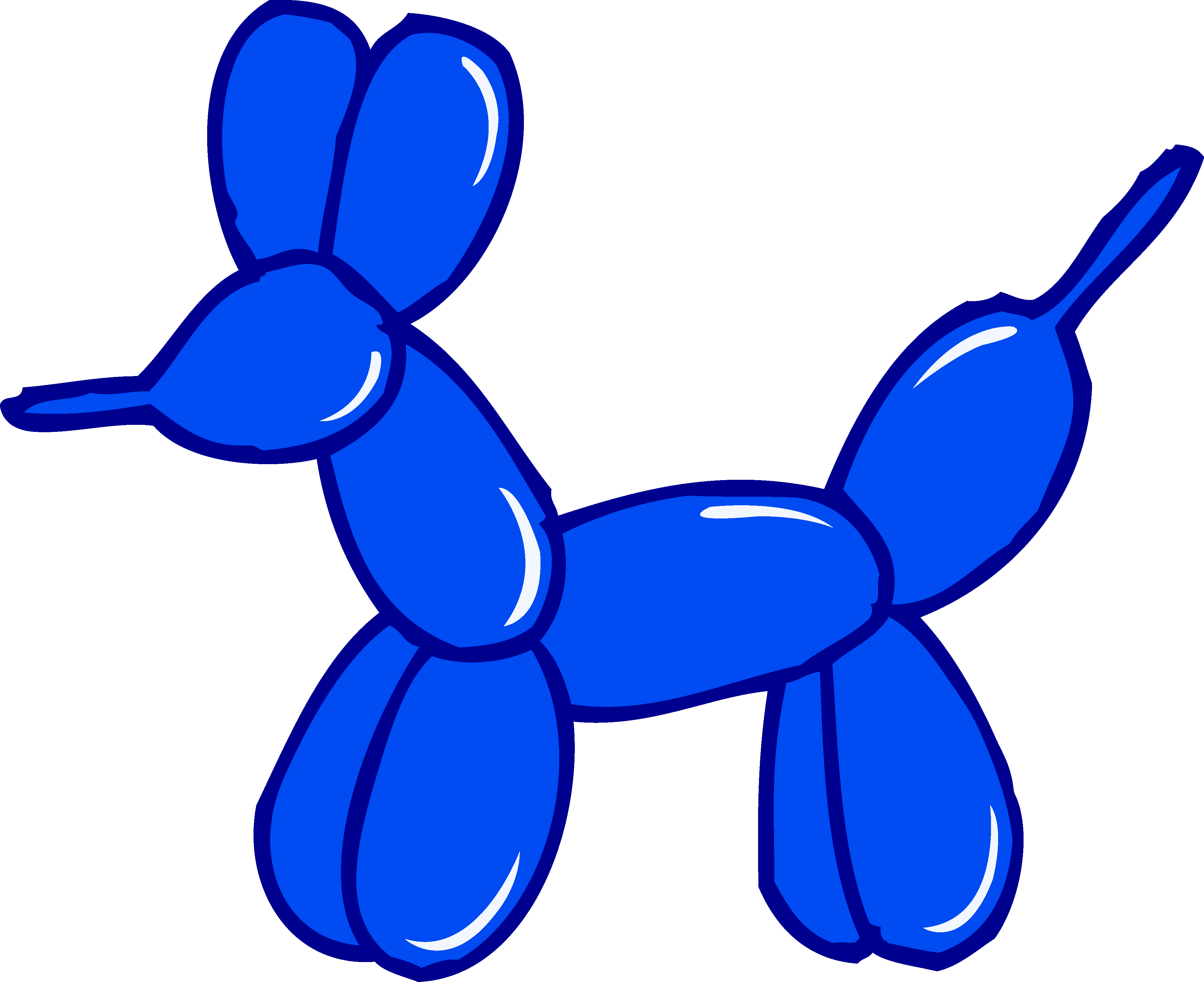 Balloon Animals Clipart Cute Blue Animal Free Clip - Balloon Art Clip Art (3923x3199)
