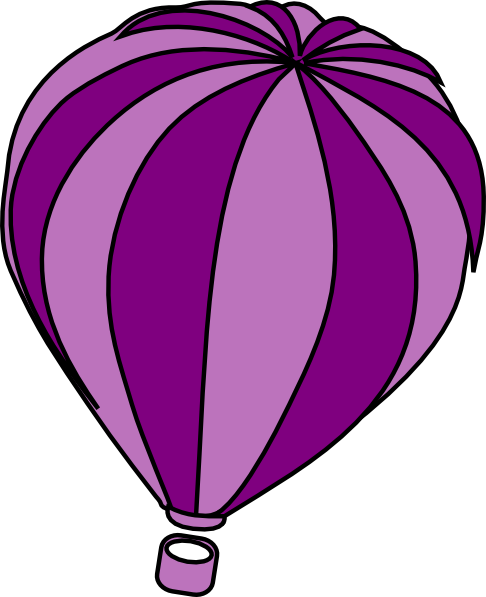 Hot Air Balloon Purple Clip Art At Clker - Purple Hot Air Balloon Clipart (486x597)