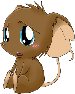 Cute Little Sad Mouse Clipart - Cartoon (400x400)