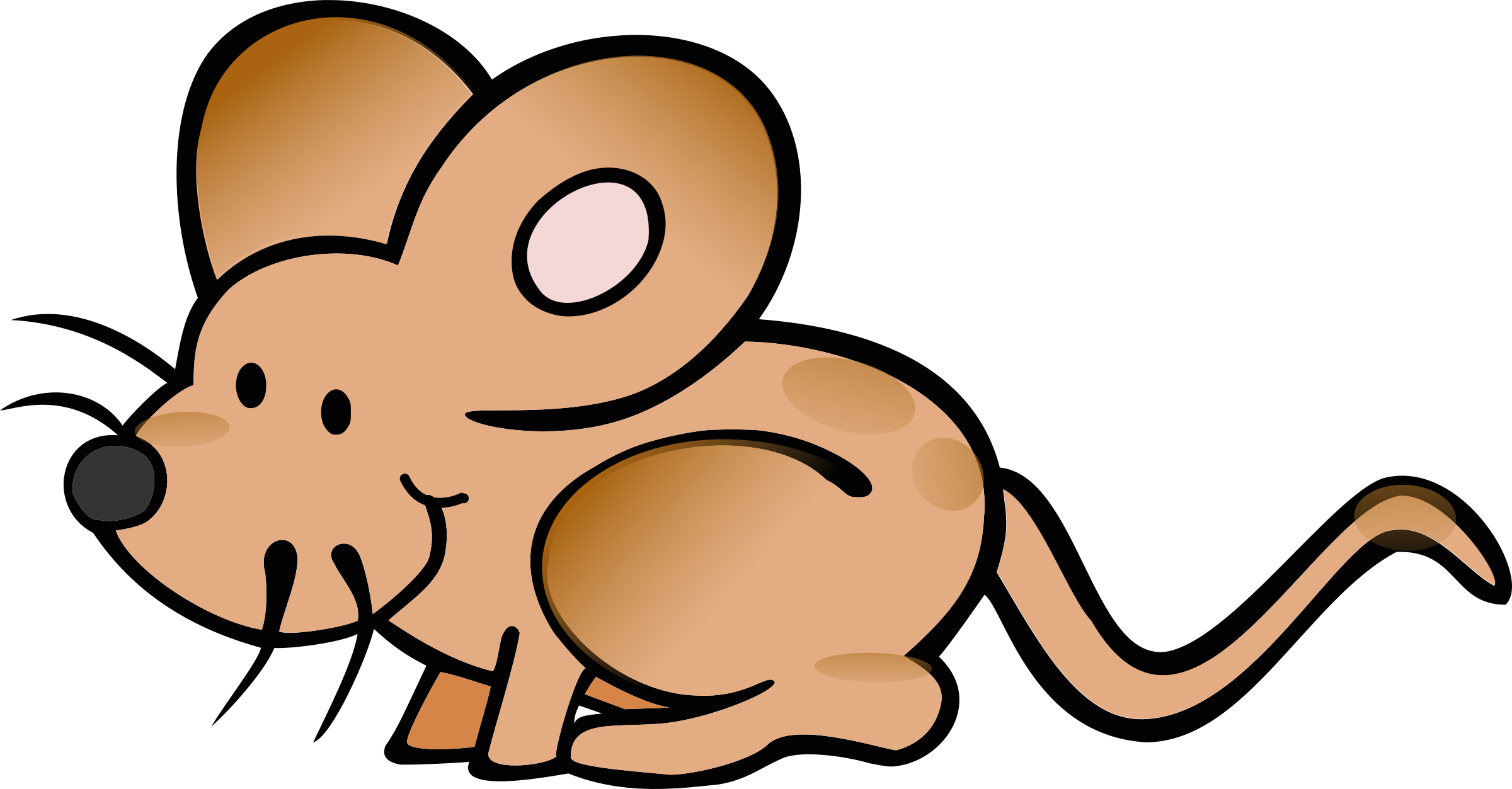 Mice Clipart Small Mouse - Mouse Coloring Page (2400x1253)