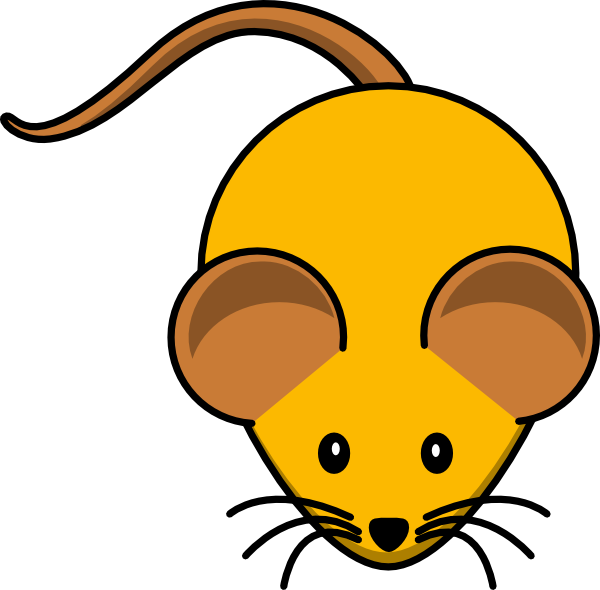 Orange Mouse W/ Brown Ears Clip Art At Clker - Myš Kreslená (600x590)