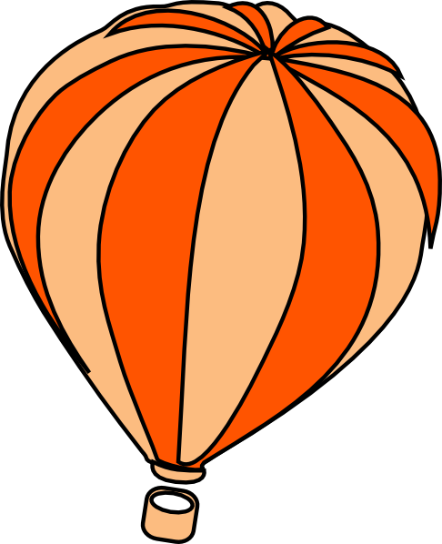 Clipart Info - Hot Air Balloon Orange (486x598)