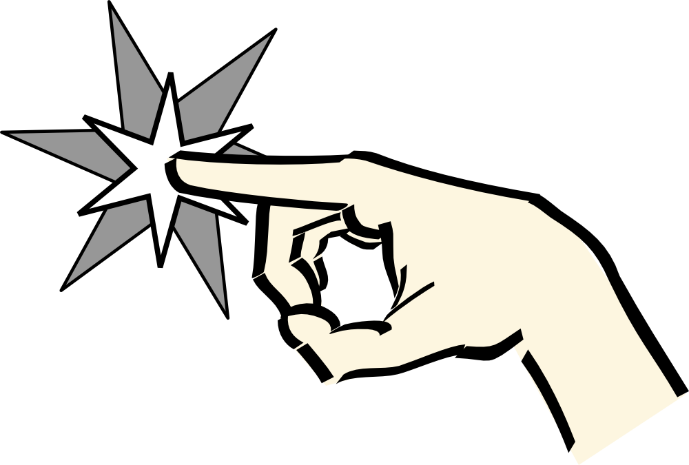 Hand Pointing At Star Clipart, Vector Clip Art Online, - Animated Pointing Hand (2400x1621)