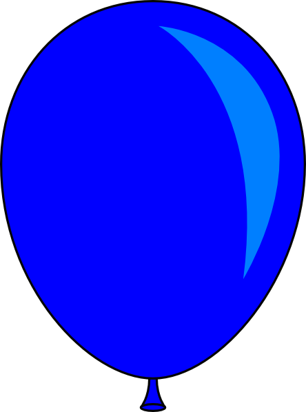 Blue Balloon Clip Art At Vector Clip Art - Blue Balloon Clipart (444x598)