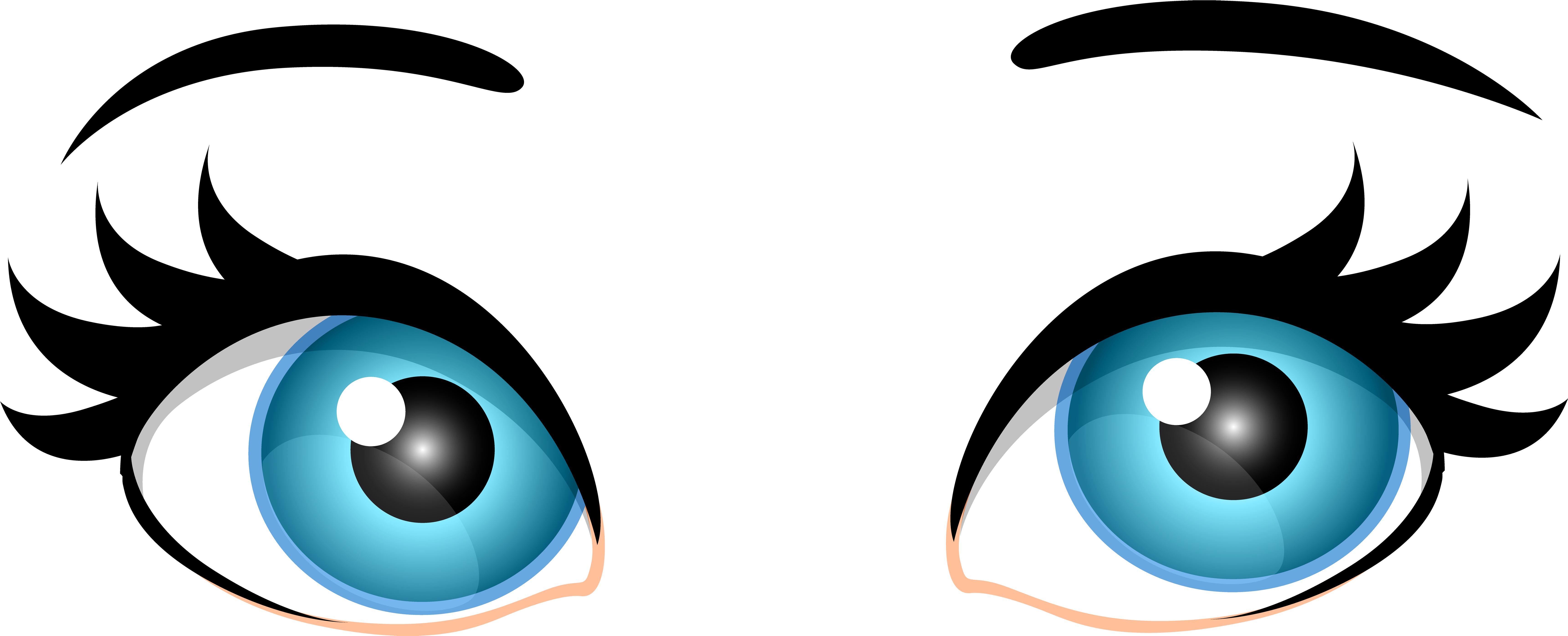 Blue Female Eyes Png Clip Art - Eyes Clip Art (7000x2838)