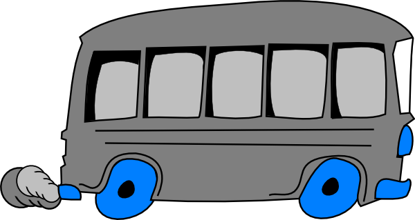 Gray School Bus Clip Art At Clker - Gray School Bus (600x319)