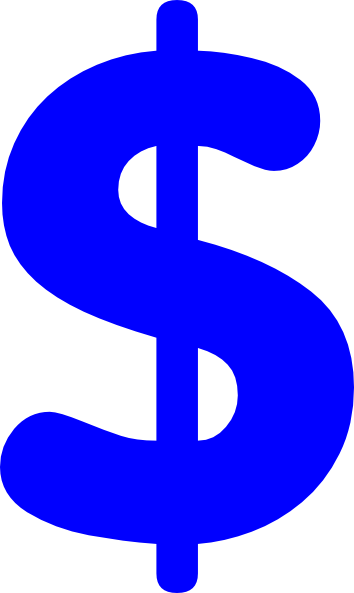 Sign Clip Art - Blue Dollar Sign Clipart (354x593)