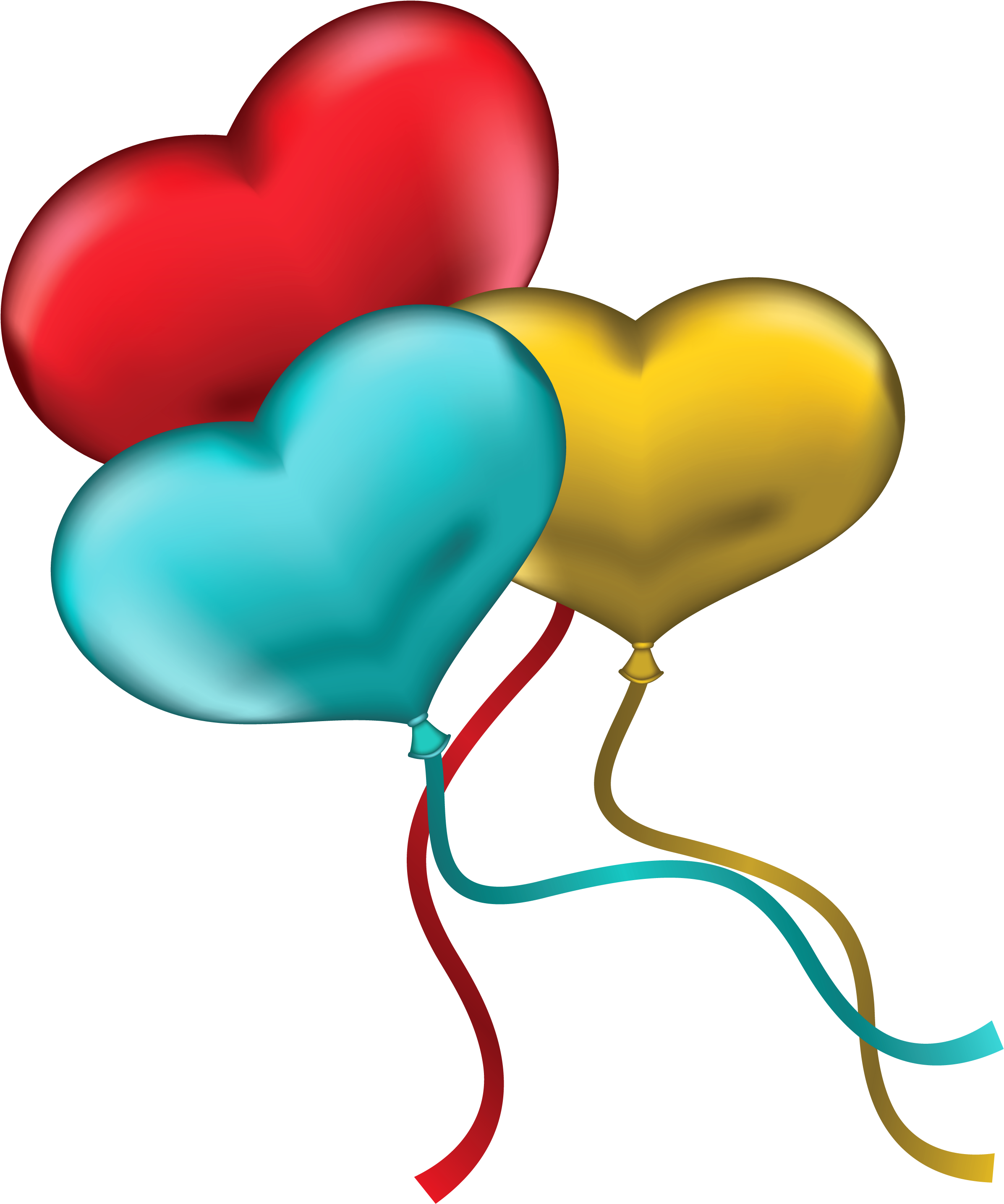 Blue Heart Balloons Clipart Clip Art Library - Red Yellow And Blue Heart (2500x3235)