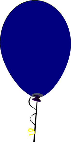 Balloon Clipart Dark Blue - Navy Blue Balloon Clip Art (294x590)