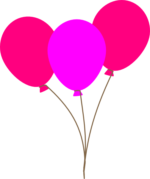 Pink Balloons Clipart Clip Art At Clker Com Vector - Clip Art Pink Balloons (504x599)