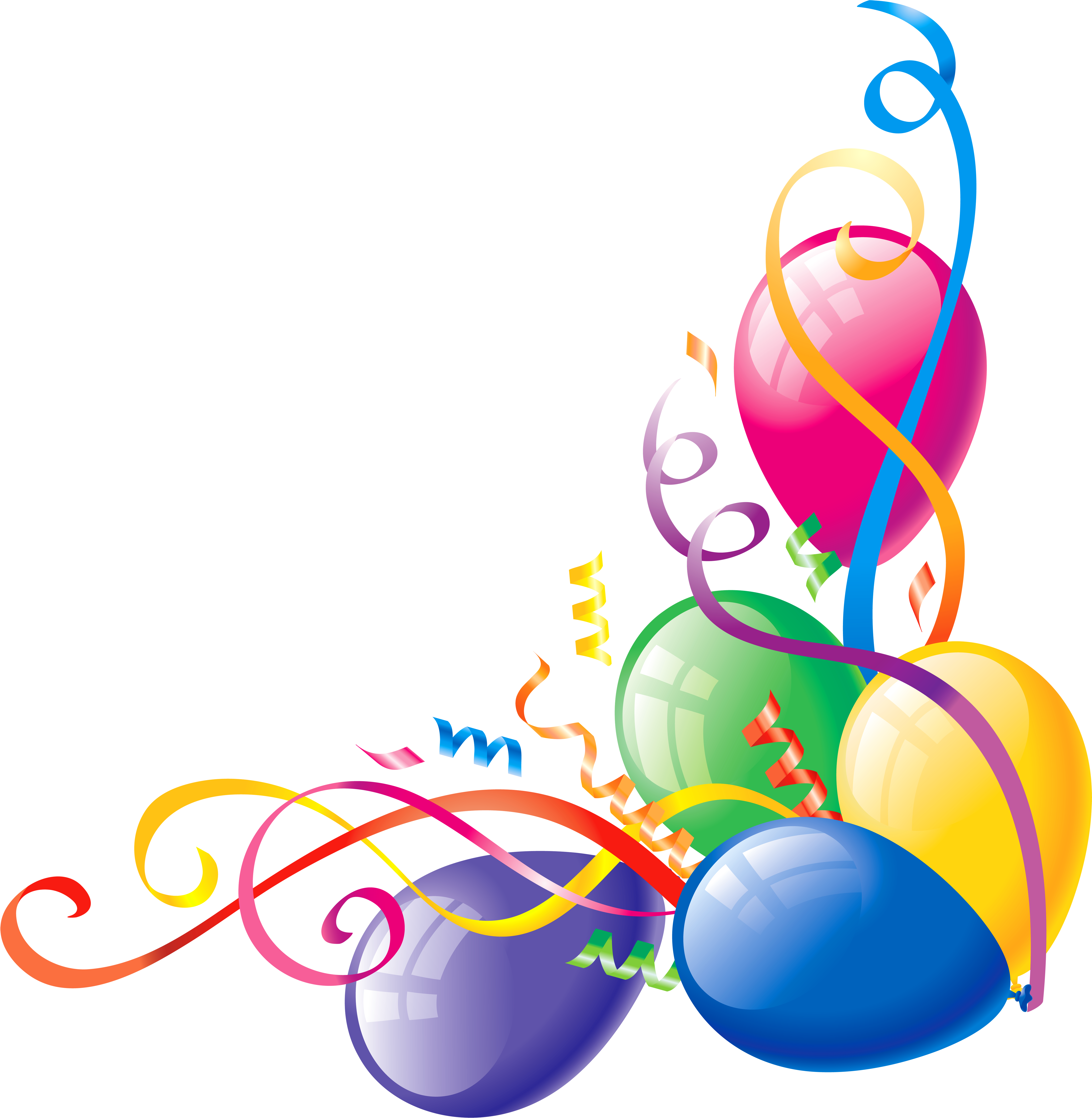 Free Balloon Clipart - Balloon Corner Border (5500x5631)