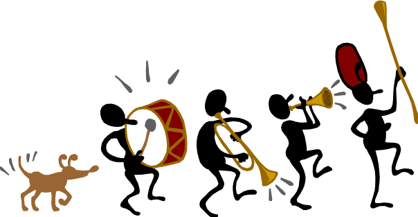 Applause Clipart Marching Band Stick Fig Clip Art1 - Parade Float Clip Art (604x313)