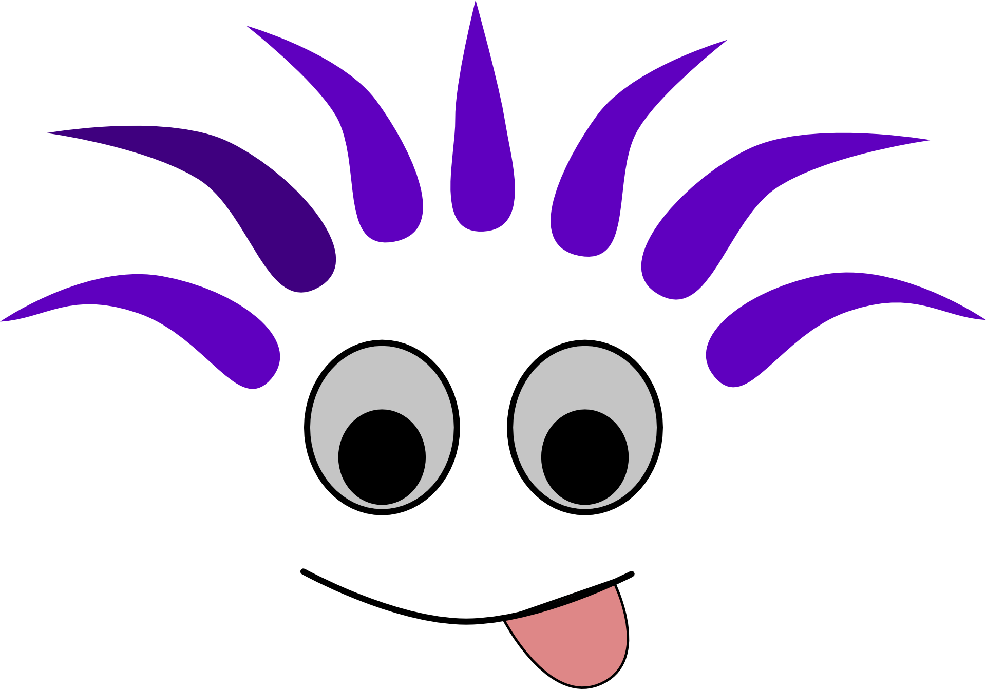 Purple Hair Silly Face Clip Art - English Basics (1920x1342)