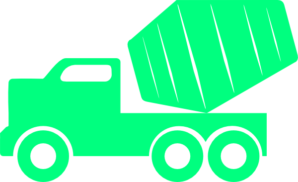 Concrete - Clipart - Green Dump Truck Clip Art (600x366)