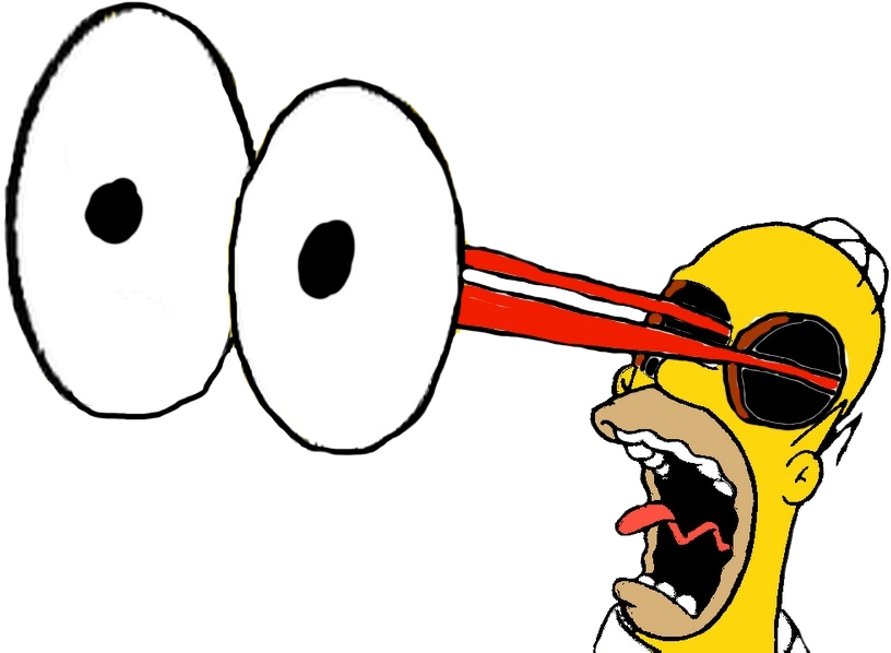 Homer Simpson's Eyes Popping Out By Darthraner83 - Cartoon Eyes Popping Out (816x598)